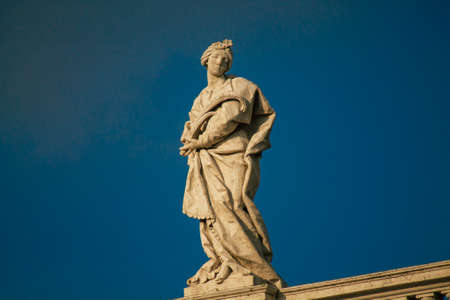 Vatican City Italy October 18, 2019 View of marble statues located at the St Peter's Basilica square in the Vatican City in the afternoonのeditorial素材