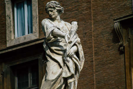 Vatican City Italy October 18, 2019 View of marble statues located at the St Peter's Basilica square in the Vatican City in the afternoonのeditorial素材