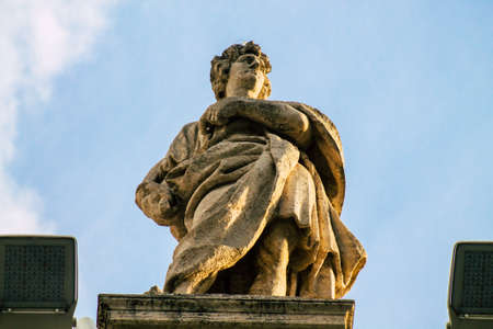 Vatican City Italy October 18, 2019 View of marble statues located at the St Peter's Basilica square in the Vatican City in the afternoonのeditorial素材