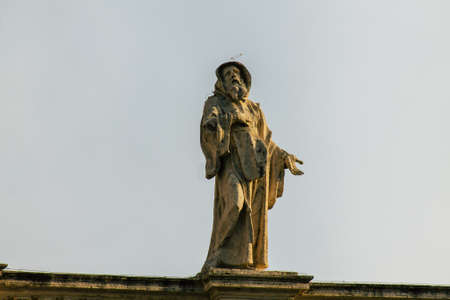 Vatican City Italy October 18, 2019 View of marble statues located at the St Peter's Basilica square in the Vatican City in the afternoonのeditorial素材