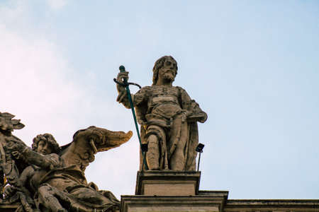 Vatican City Italy October 18, 2019 View of marble statues located at the St Peter's Basilica square in the Vatican City in the afternoonのeditorial素材