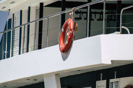 Limassol Cyprus May 21, 2020 Closeup of a boat moored in the marina of Limassol in Cyprus islandのeditorial素材