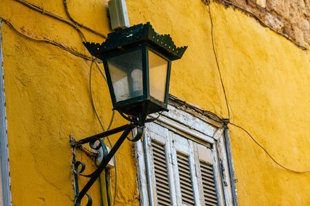 Athens Greece September 4, 2019 View of colorful facade of a building in the Plaka neighborhood in the late afternoonの写真素材