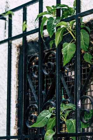 Athens Greece September 4, 2019 View of colorful facade of a building in the Plaka neighborhood in...