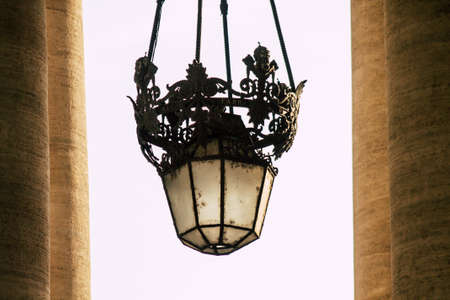 Vatican City, Italy October 18, 2019 View of a lamp at St Peter's Square in Vatican City in the afternoonのeditorial素材