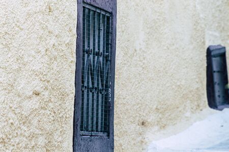 Athens Greece September 4, 2019 View of colorful window on a facade of a building in the Plaka neighborhood in the late afternoonの写真素材