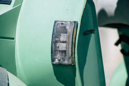 Limassol Cyprus May 24, 2020 Closeup of an old Vespa scooter parked in the streets of Limassol in Cyprus islandのeditorial素材