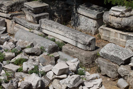 Athens Greece September 12, 2019 View of Greek archaeological ruins in Athens in the eveningのeditorial素材
