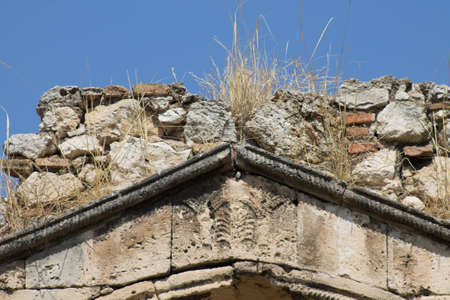 Athens Greece September 12, 2019 View of Greek archaeological ruins in Athens in the eveningのeditorial素材