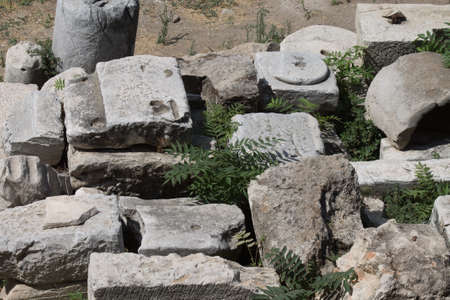 Athens Greece September 12, 2019 View of Greek archaeological ruins in Athens in the eveningのeditorial素材