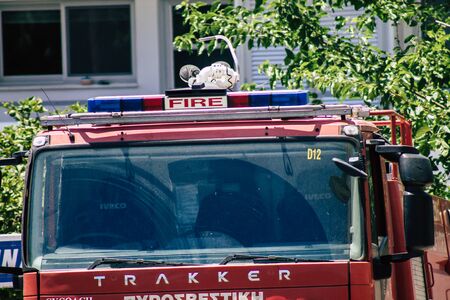 Limassol Cyprus May 29, 2020 View of the fire station located on the coastal avenue right in the heart of the city of Limassol in Cyprus islandの写真素材