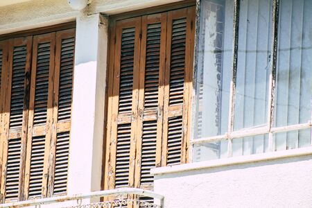 Limassol Cyprus May 30, 2020 View of the facade of a Cypriot house located right in the heart of the...