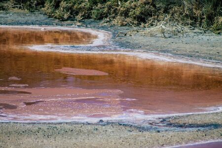 Limassol Cyprus June 03, 2020 View of Limassol Salt Lake, the largest inland body of water on the island of Cyprusの写真素材
