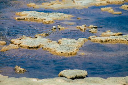 Limassol Cyprus June 03, 2020 View of Limassol Salt Lake, the largest inland body of water on the island of Cyprusの写真素材