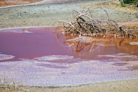 Limassol Cyprus June 03, 2020 View of Limassol Salt Lake, the largest inland body of water on the island of Cyprusの写真素材