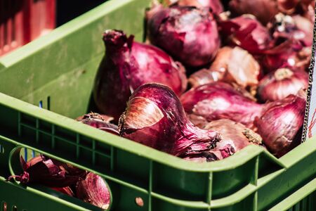 Limassol Cyprus June 06, 2020 View of various fresh vegetables sold at the market of Limassol in Cyprus islandの写真素材