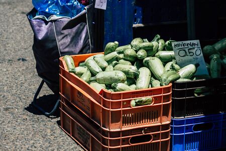 Limassol Cyprus June 06, 2020 View of various fresh vegetables sold at the market of Limassol in Cyprus islandの写真素材