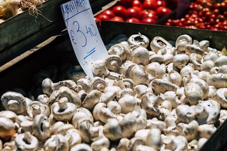 View of various fresh vegetables sold at the market of Limassol in Cyprus islandの写真素材