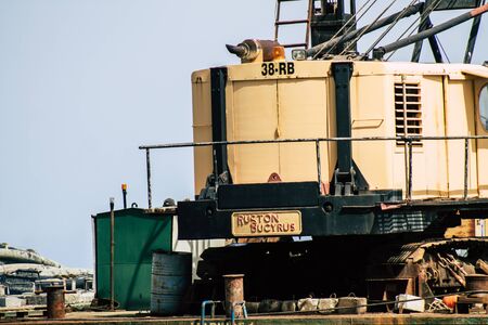 Limassol Cyprus June 10, 2020 View of a floating mobile platform near Limassol beach in Cyprus islandの写真素材