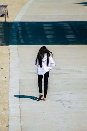Tel Aviv Israel February 17, 2020 View of unidentified Israeli people having fun on the beach of Tel Aviv in winterのeditorial素材