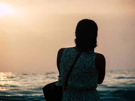 Tel Aviv Israel June 2, 2019 View of unknown Israeli people having fun on the beach of Tel Aviv in the afternoonの写真素材
