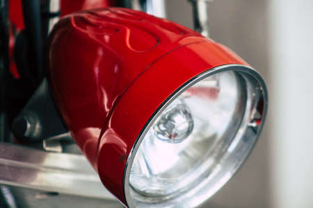 Limassol Cyprus June 01, 2020 Closeup of a motorcycle parked in the streets of Limassol in Cyprus islandのeditorial素材