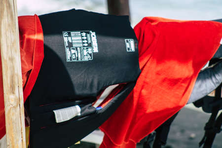 Limassol Cyprus June 10, 2020 View of a water sports center used mainly for recreation located on the beach of Limassol in Cyprus islandのeditorial素材