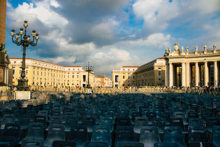 Vatican City, Italy October 18, 2019 View of historical building at St Peter's Square in Vatican City in the afternoonのeditorial素材