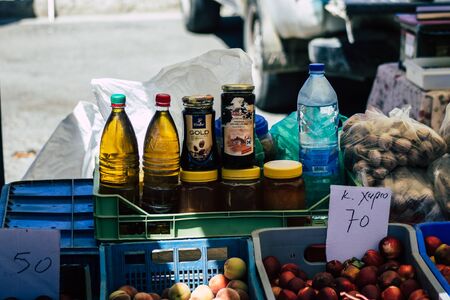 Limassol Cyprus June 13, 2020 Closeup of local produces sold at Limassol market in Cyprus islandの写真素材