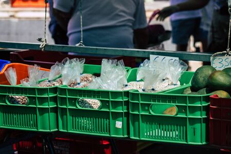 Limassol Cyprus June 13, 2020 Closeup of local produces sold at Limassol market in Cyprus islandの写真素材