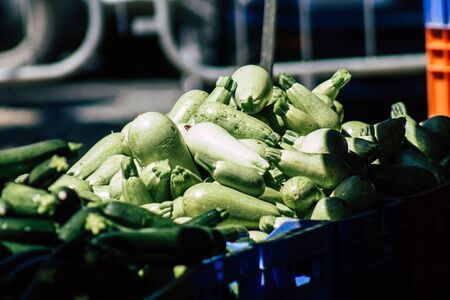 Limassol Cyprus June 13, 2020 View of various vegetables sold at the market of Limassol in Cyprus islandの写真素材