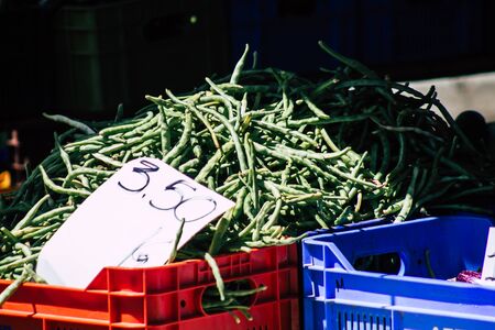 Limassol Cyprus June 13, 2020 View of various vegetables sold at the market of Limassol in Cyprus islandの写真素材