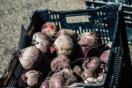 Limassol Cyprus June 13, 2020 View of various vegetables sold at the market of Limassol in Cyprus islandの写真素材