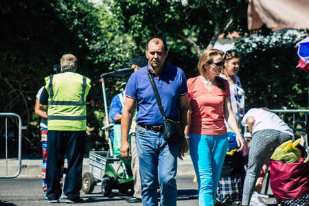 Limassol Cyprus June 13, 2020 Portrait of unidentified people shopping at the Limassol market in the morningのeditorial素材