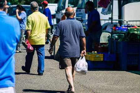 Limassol Cyprus June 13, 2020 Portrait of unidentified people shopping at the Limassol market in the morningのeditorial素材