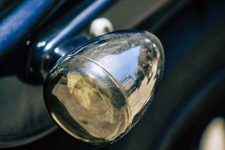 Limassol Cyprus June 19, 2020 Closeup of the mechanical part of a motorbike parked in the streets of Limassol in Cyprus Islandのeditorial素材