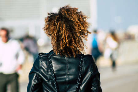 Tel Aviv Israel December 22, 2019 View of unidentified people walking on Herbert Samuel Promenade in Tel Aviv in the afternoonのeditorial素材