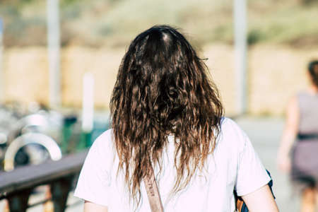 Tel Aviv Israel December 22, 2019 View of unidentified people walking on Herbert Samuel Promenade in Tel Aviv in the afternoonのeditorial素材