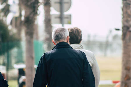 Tel Aviv Israel December 25, 2019 View of unidentified people walking on Herbert Samuel Promenade in Tel Aviv in the afternoonのeditorial素材