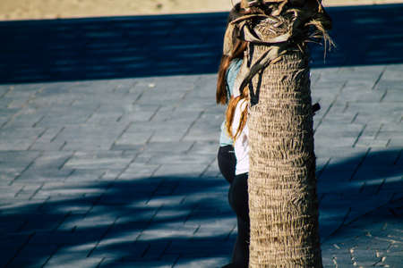 Tel Aviv Israel January 06, 2020 View of unidentified people walking on Herbert Samuel Promenade in Tel Aviv in winterのeditorial素材