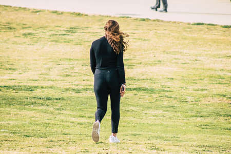 Tel Aviv Israel December 25, 2019 View of unidentified people walking on Herbert Samuel Promenade in Tel Aviv in winterのeditorial素材
