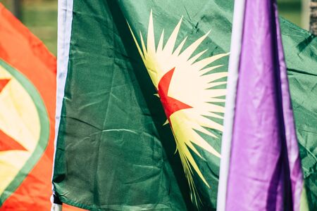 Limassol Cyprus June 20, 2020 View of the political meeting of the European Democratic Kurdish...
