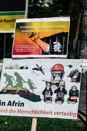 Limassol Cyprus June 20, 2020 View of the political meeting of the European Democratic Kurdish...