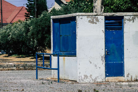 Limassol Cyprus June 11, 2020 View of the exterior of the football stadium in the city of Limassol in Cyprus islandのeditorial素材