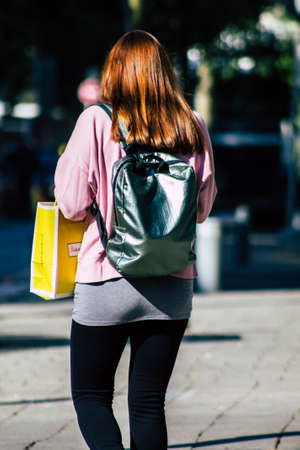 Tel Aviv Israel February 04, 2020 View of unidentified people walking in the streets of Tel Aviv in winterのeditorial素材