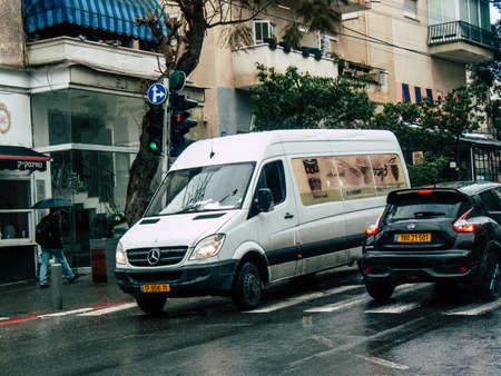 Tel Aviv Israel January 17, 2019 View of unknowns Israeli people walking in the streets of Tel Aviv...