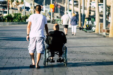 Tel Aviv Israel October 03, 2019 View of unknowns people walking in the streets of Tel Aviv in the afternoonの写真素材