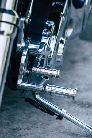 Limassol Cyprus June 26, 2020 Closeup of a Harley Davidson motorcycle parked in the streets of Limassol in Cyprus Islandのeditorial素材