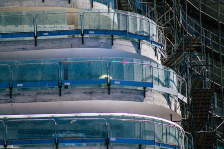 Limassol Cyprus June 23, 2020 View of a new building in construction located on the coastal avenue...