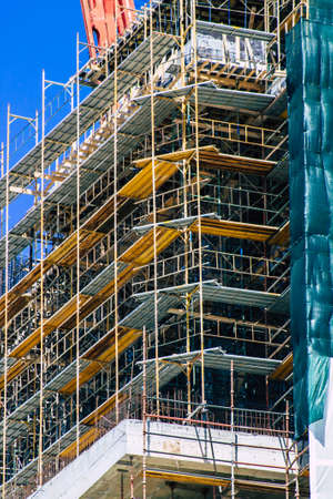 Limassol Cyprus June 23, 2020 View of a new building in construction located on the coastal avenue...